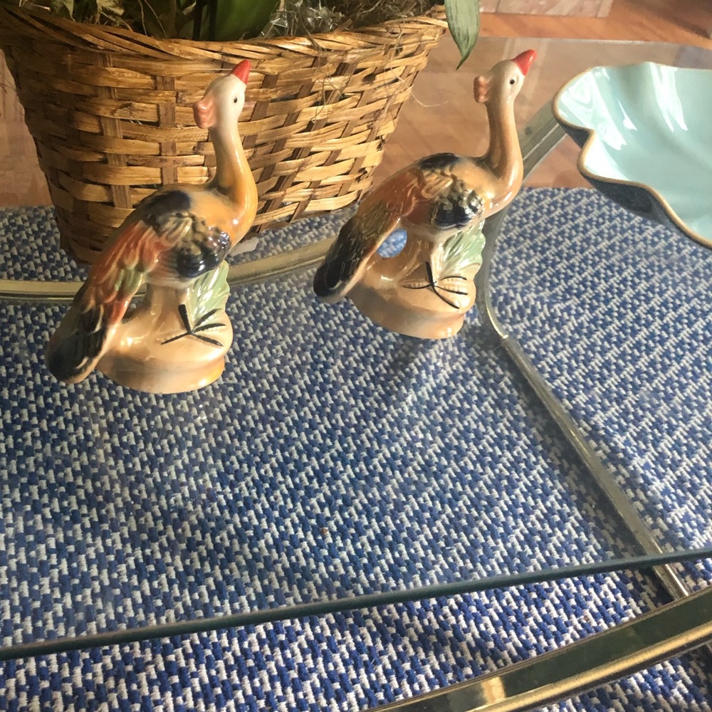 Glass peacocks